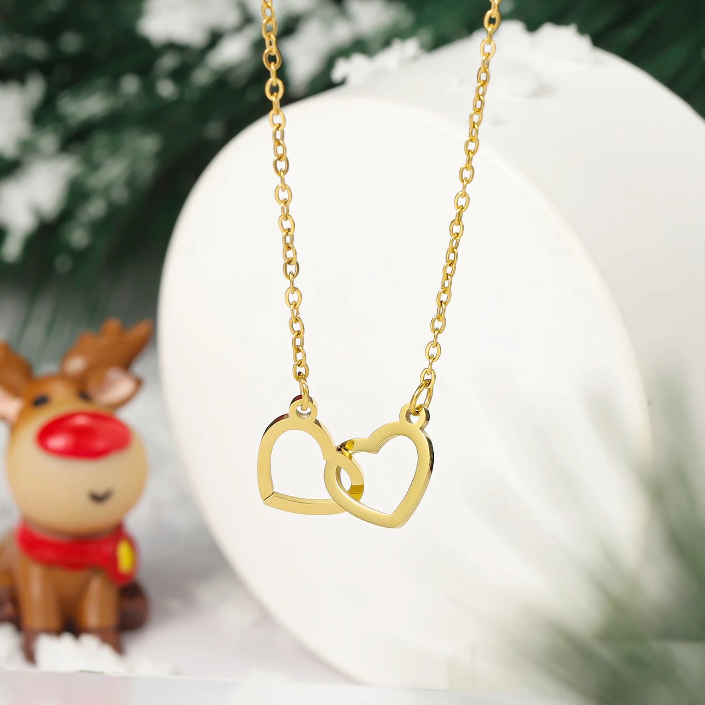 Eternal Rose Box With Heart Necklace Rotating Rose Flower Rose Creative Valentine's Rose Jewelry Box Mother's Day Gift For Women
